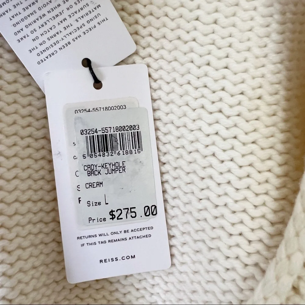 NWT Reiss Cady Keyhole Back Jumper Sweater sz l - Picture 8 of 8